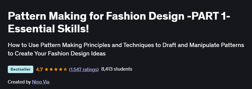 Pattern Making for Fashion Design -PART 1- Essential Skills! Course