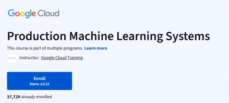 Production Machine Learning Systems Course
