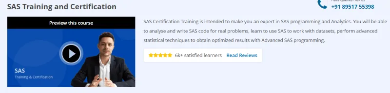 SAS Training and Certification Course