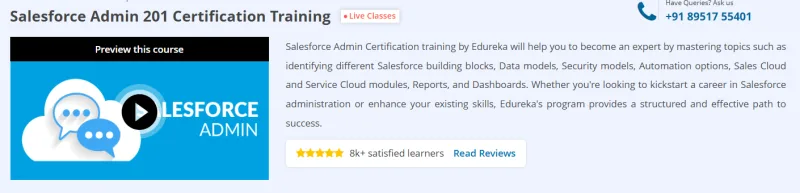 Salesforce Admin 201 Certification Training Course