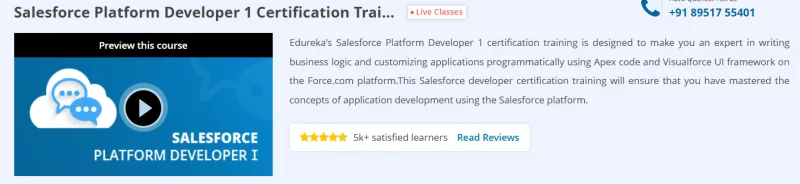 Salesforce Platform Developer 1 Certification Training Course