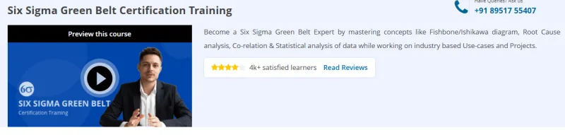 Six Sigma Green Belt Certification Training Course