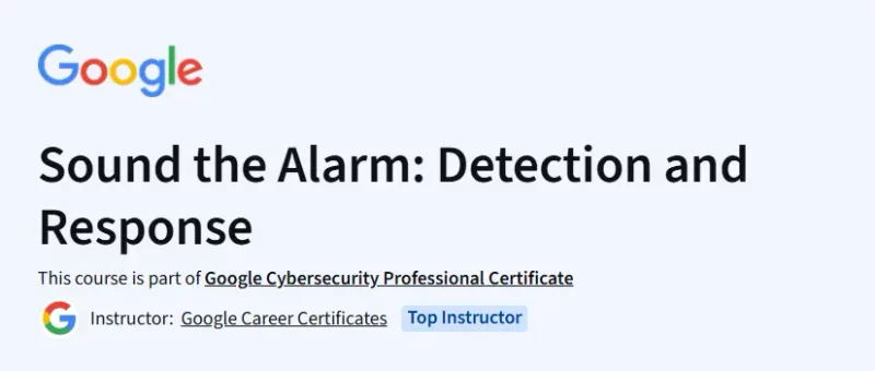 Sound the Alarm: Detection and Response Course