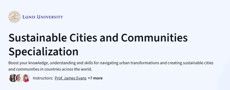 Sustainable Cities and Communities Specialization Course