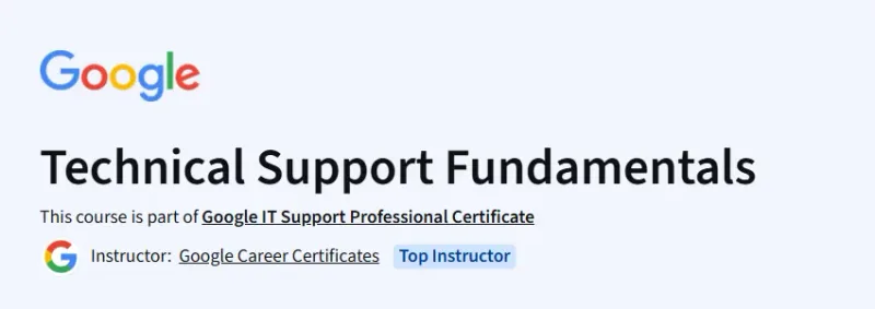 Technical Support Fundamentals Course