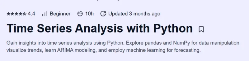 Time Series Analysis with Python Course