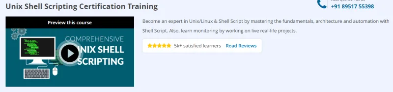 Unix Shell Scripting Certification Training Course
