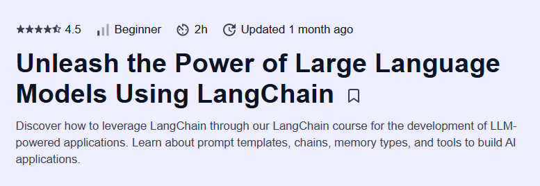 Unleash the Power of Large Language Models Using LangChain Course