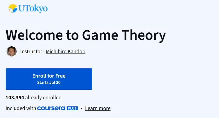 Welcome to Game Theory Course