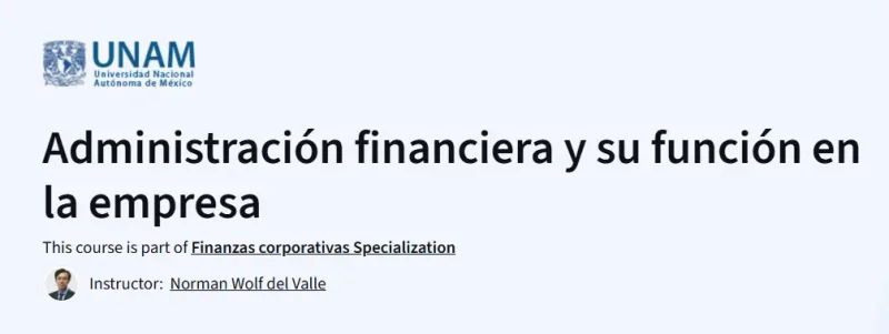 Administración financiera y su función en la empresa course