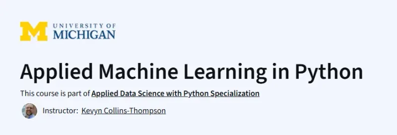 Applied Machine Learning in Python Course
