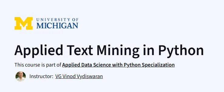 Applied Text Mining in Python Course