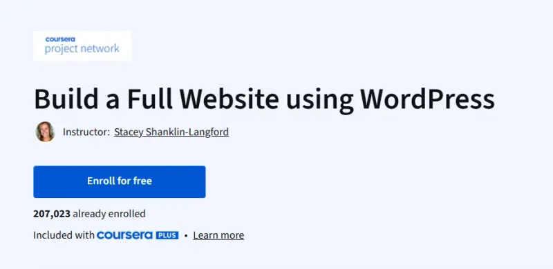 Build a Full Website using WordPress Course