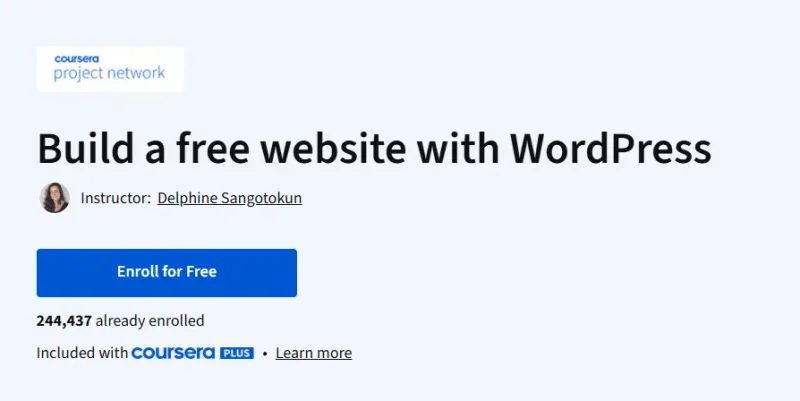 Build a free website with WordPress Course