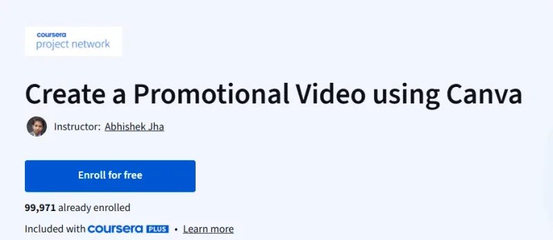Create a Promotional Video using Canva Course
