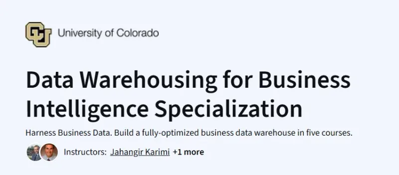 Data Warehousing for Business Intelligence Specialization course