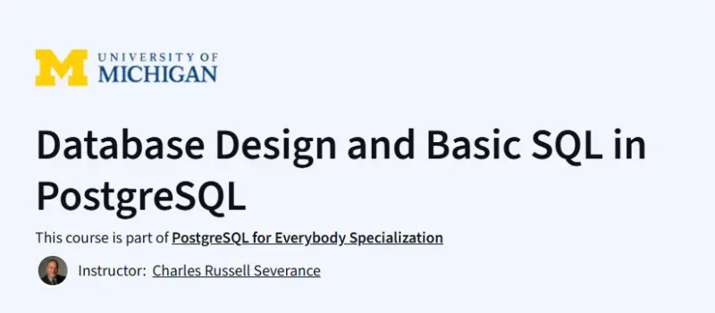 Database Design and Basic SQL in PostgreSQL