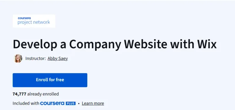 Develop a Company Website with Wix Course