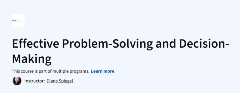 Effective Problem-Solving and Decision-Making Course