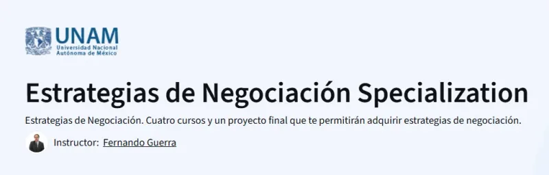 Estrategias de Negociación Specialization course
