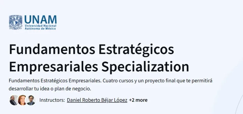 Fundamentos Estratégicos Empresariales Specialization course