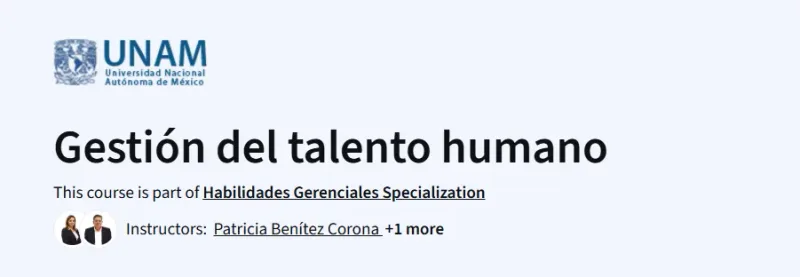 Gestión del talento humano course