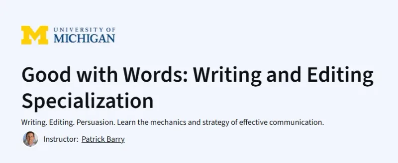 Good with Words: Writing and Editing Specialization Course