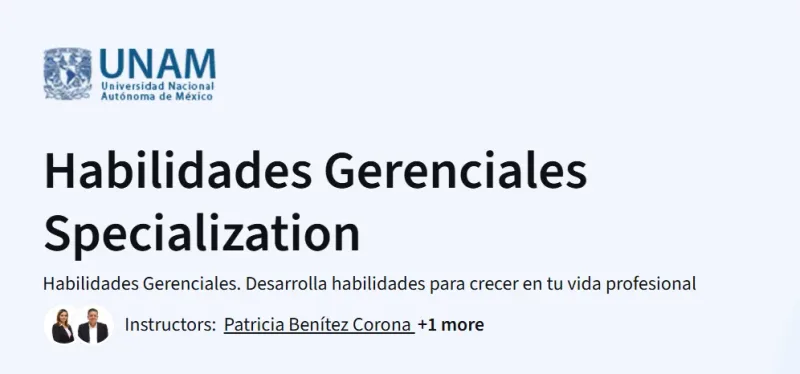 Habilidades Gerenciales Specialization course