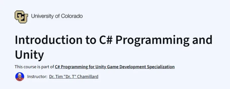 Introduction to C# Programming and Unity course
