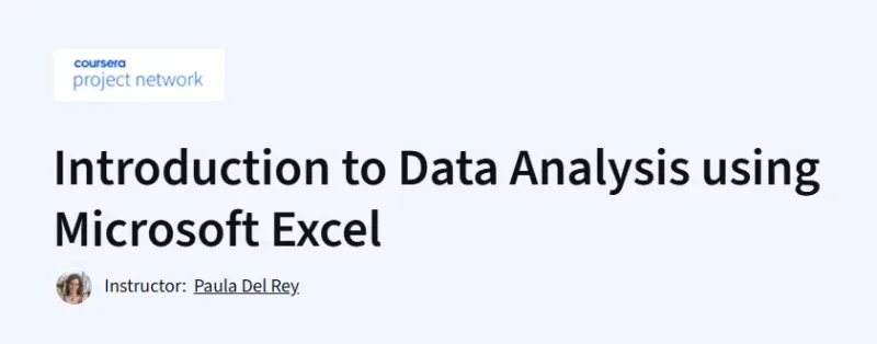 Introduction to Data Analysis using Microsoft Excel Course