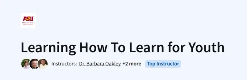 Learning How To Learn for Youth course