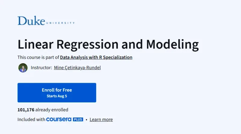 Linear Regression and Modeling Course