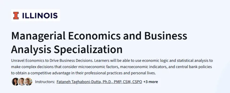 Managerial Economics and Business Analysis Specialization Course