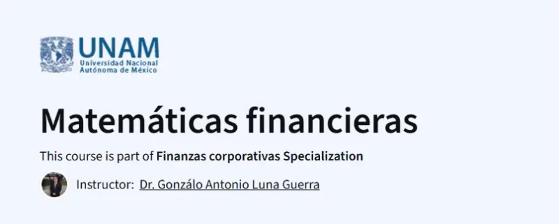Matemáticas financieras course