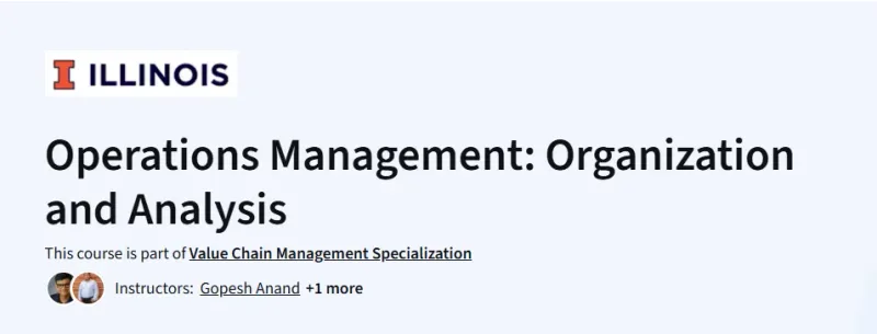 Operations Management: Organization and Analysis Course