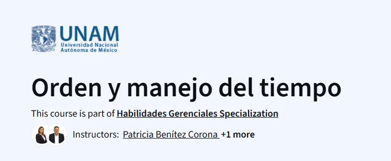 Orden y manejo del tiempo course