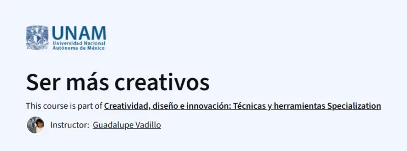 Ser más creativos course