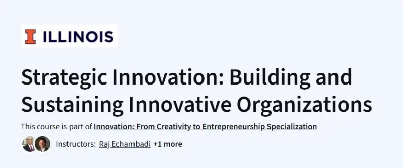 Strategic Innovation: Building and Sustaining Innovative Organizations Course