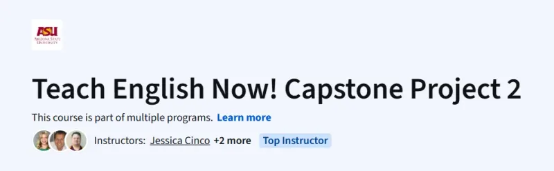Teach English Now! Capstone Project 2 course