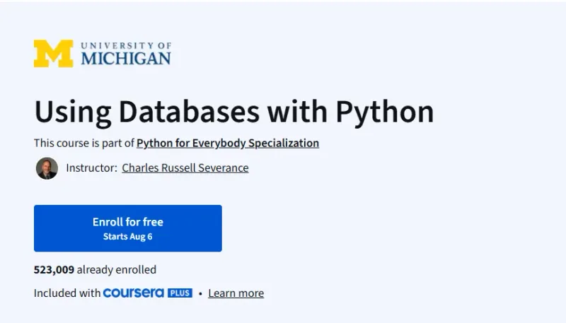 Using Databases with Python Course