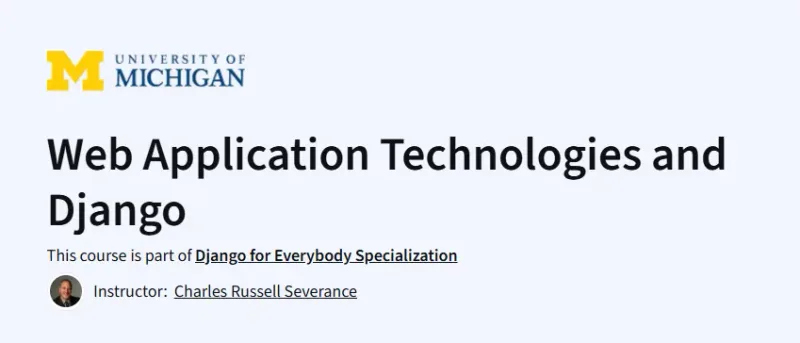 Web Application Technologies and Django Course