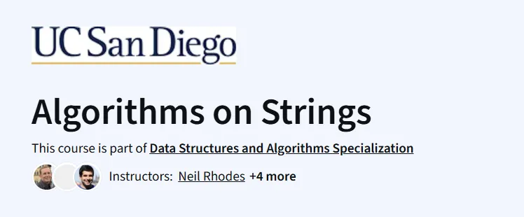 Algorithms on Strings Course