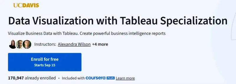 Data Visualization with Tableau Specialization Course
