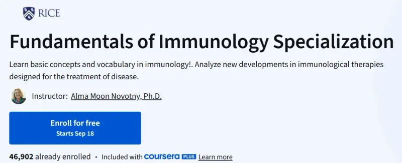 Fundamentals of Immunology Specialization Course