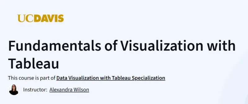 Fundamentals of Visualization with Tableau course