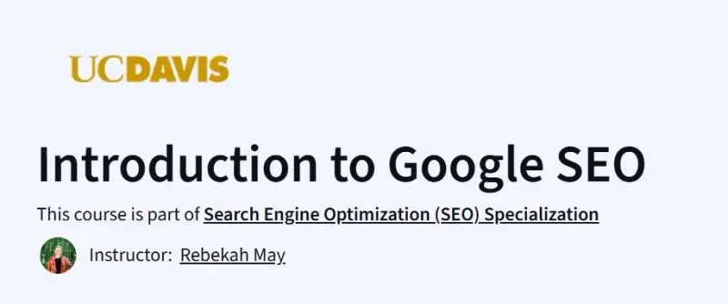 Introduction to Google SEO Course