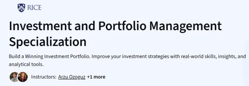 Investment and Portfolio Management Specialization Course