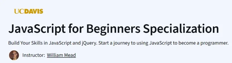 JavaScript for Beginners Specialization Course