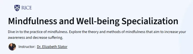 Mindfulness and Well-being Specialization Course