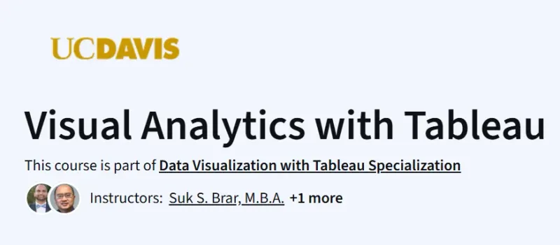 Visual Analytics with Tableau course